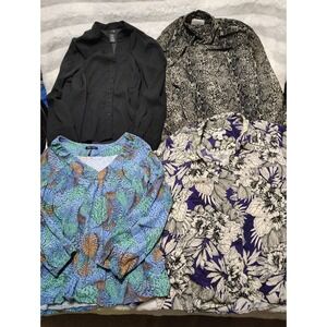 LOT Sz XL Petite Daisy Fuentes Croft & Barrow East 5th Impressions Blouse Shirt